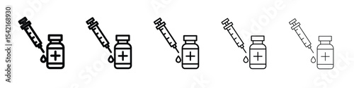 Vaccine vial icon Symbol concept for web design.simple line vector icon. logo illustration.