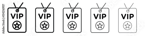 VIP pass icon Symbol concept for web design.simple line vector icon. logo illustration.