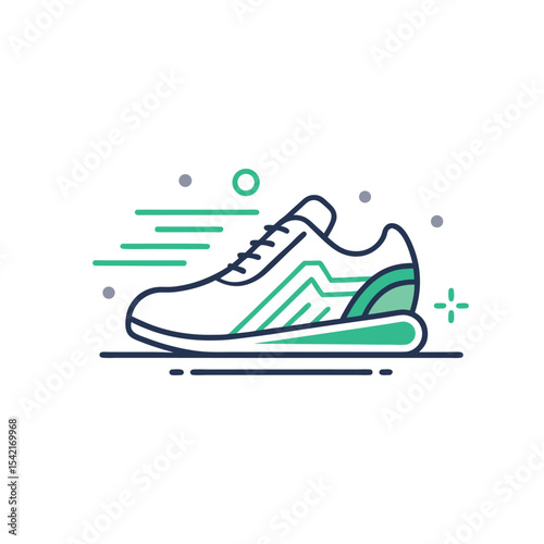 Dynamic Running Shoe Line Art -sports shoes

