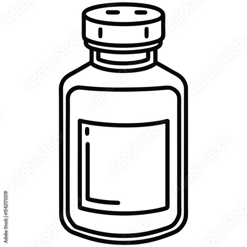 Line Drawing of a Vitamin Bottle