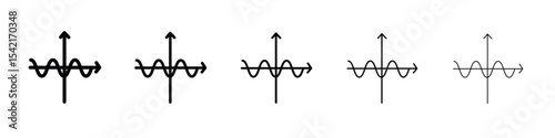 Wave sine icon Symbol concept for web design.simple line vector icon. logo illustration.