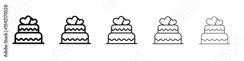 Wedding cake icon Symbol concept for web design.simple line vector icon. logo illustration.