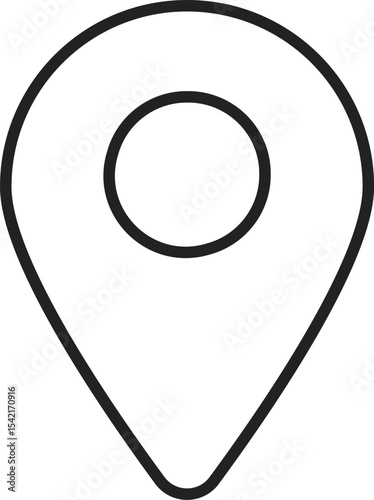 イラスト素材：マップのピン　ベクター　黒　線　black pin point. pin location icons.