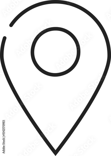 イラスト素材：マップのピン　ベクター　黒　線　black pin point. pin location icons.