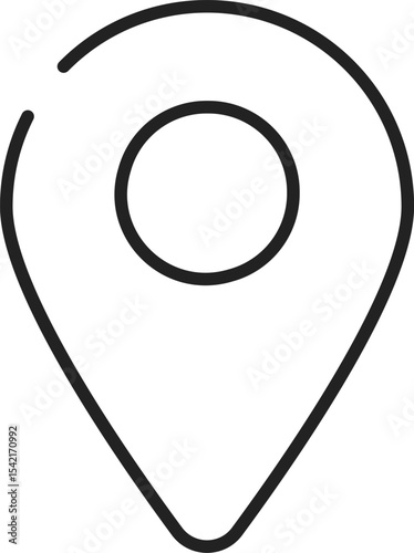 イラスト素材：マップのピン　ベクター　黒　線　black pin point. pin location icons.