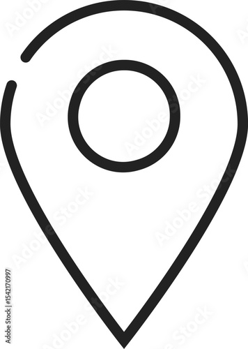 イラスト素材：マップのピン　ベクター　黒　線　black pin point. pin location icons.