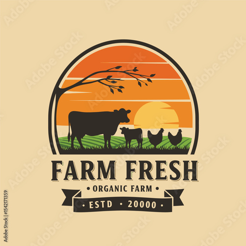 cattle, cow, angus, beef, dairy farm logo inspiration. livestock or farm design template. vector illustration vintage retro,emblem,sign,symbol