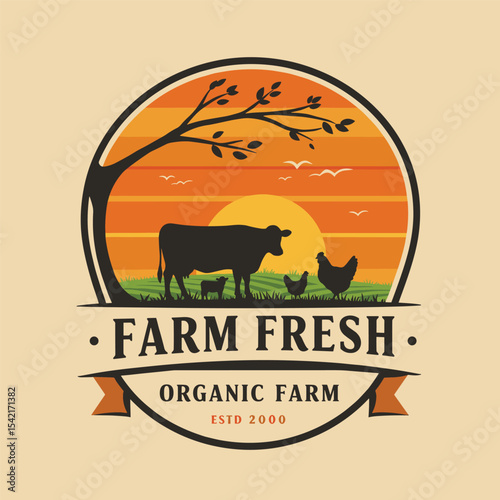 cattle, cow, angus, beef, dairy farm logo inspiration. livestock or farm design template. vector illustration vintage retro,emblem,sign,symbol