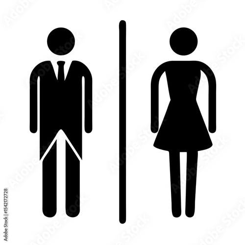 Male and Female Toilet Icons – Restroom Signage Vector Illustration

