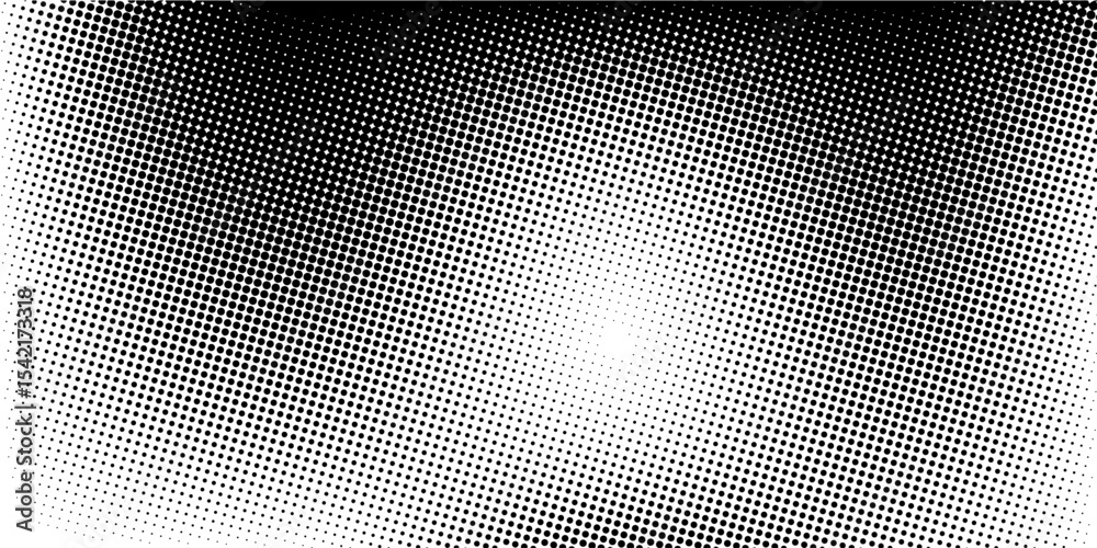 Dotted halftone gradient texture. Vanishing polka dot background. Repeating dots gradation pattern background. Black fading comic pop art overlay backdrop. vector