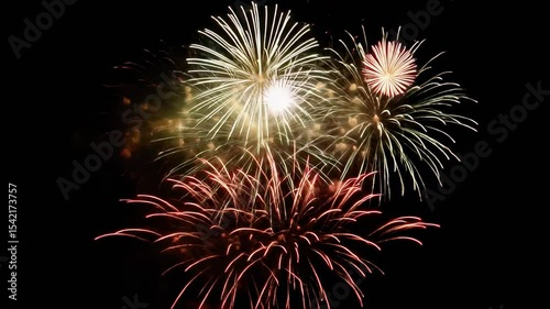 Spectacular Fireworks Display Against the Night Sky: A Celebration of Light and Color