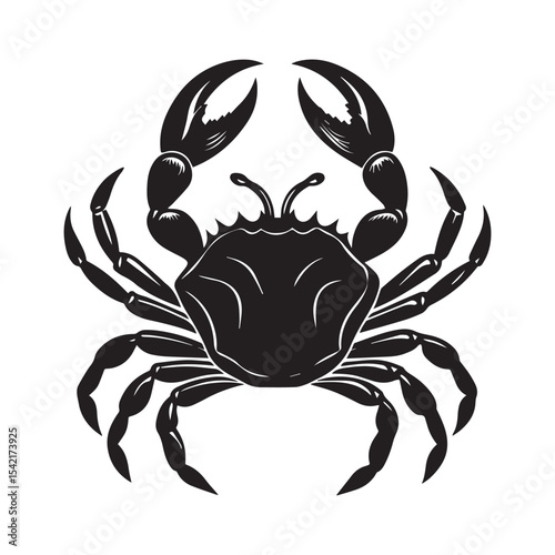 Crab silhouette vector illustration logo sticker
