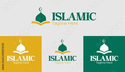 Quran reading and mosque Islamic design