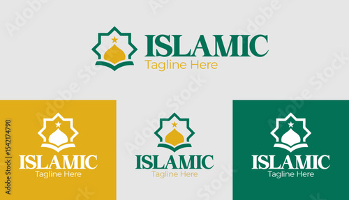 Islamic branding with floral mosque icon