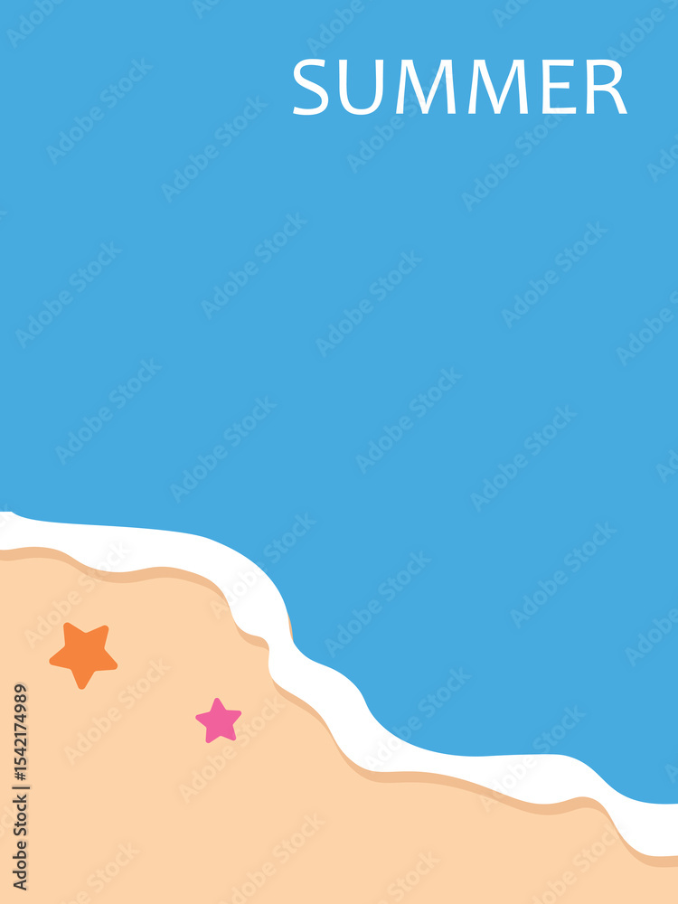 Obraz premium A minimalist illustration with a beach line, sand, and sea waves