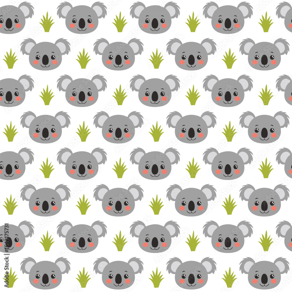 Obraz premium Baby koala seamless vector repeat background