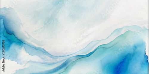 Watercolor surface ocean water wave, seamless blue water ocean wave background. Blue water ocean surfing wave