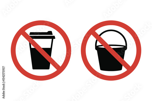 Coffee prohibition vector sign

