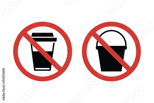 Coffee prohibition vector sign

