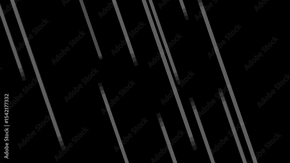 Abstract silver lines form a dynamic pattern against stark blackness.