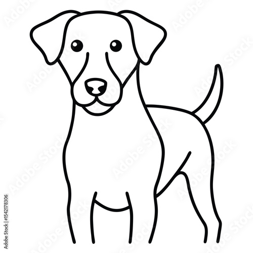Outline Icon of a Dog with Floppy Ears