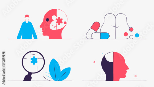 Diverse Mental Health and Psychology Concepts Visualized