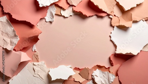 Papel roto en tonos paste rosa 