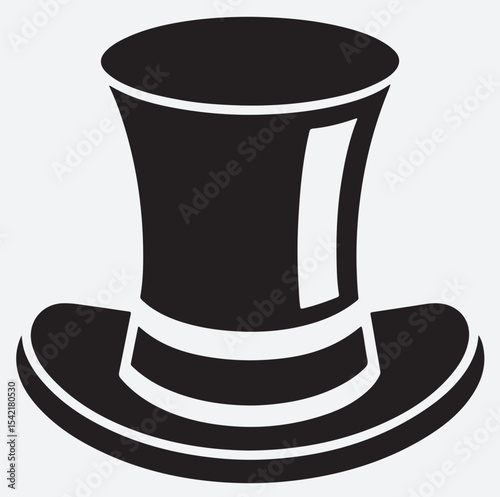 more details and different type top hat silhouette vector art illustration, black top hat