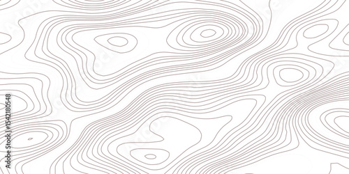 Topographic wave and curve line contour map background. Abstract wavy topographic map and curved lines background. Abstract geographic wave grid line map. Vector illustration.