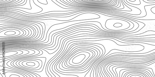 Abstract wavy topographic map. Abstract wavy and curved lines background. Abstract geometric topographic contour map background. Vector illustration.