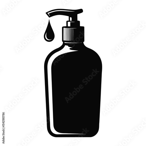 Black and White Pump Bottle Dispenser Soap Liquid vector
