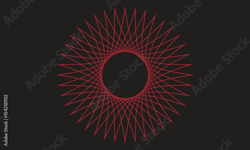 Geometric radial pattern, Abstract line art, Spiral vector design, Symmetrical circular shape, Modern minimal background