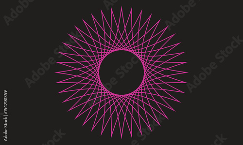 Geometric radial pattern, Abstract line art, Spiral vector design, Symmetrical circular shape, Modern minimal background