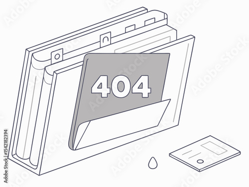 Computer directory window displaying grayed out folder marked with error code 404 warning