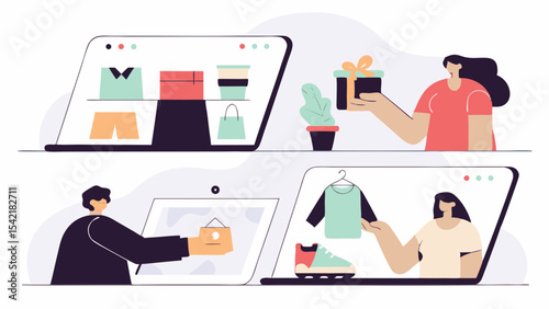 Vibrant Online Shopping and E-Commerce Sale Icons Collection