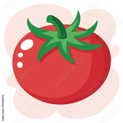 Red cherry tomatoes branch illustration