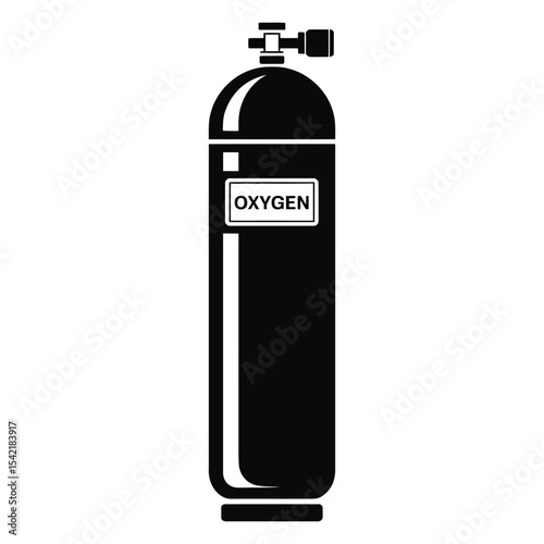 Black Oxygen Tank Icon Medical Gas Cylinder Valve oxygen cylinder