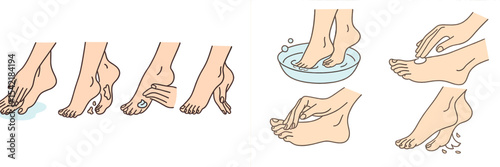 Step by step guide for a relaxing foot care routine at home during evening hours