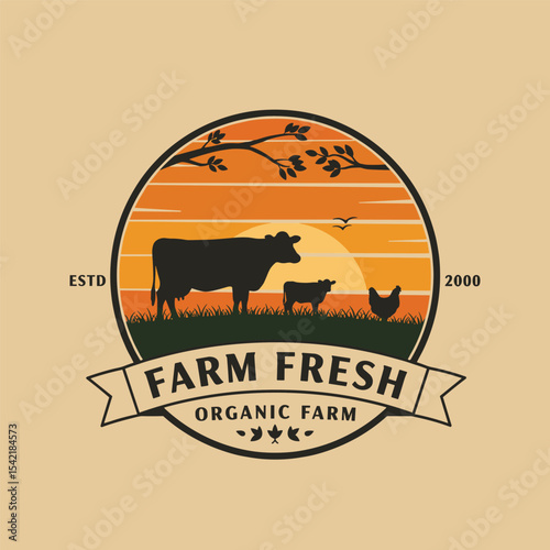 cattle, cow, angus, beef, dairy farm logo inspiration. livestock or farm design template. vector illustration vintage retro,emblem,sign,symbol