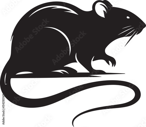 A silhouette rat vector