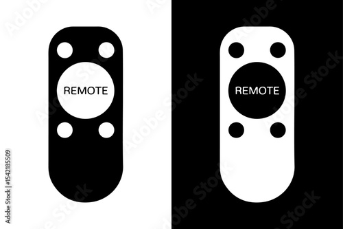 black and white Remote Control icon Silhouette vector