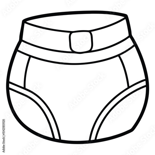 Simple Line Drawing of a Diaper