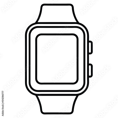 Simple Line Icon of a Smartwatch