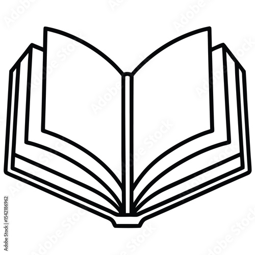 Simple Outline Icon of an Open Book