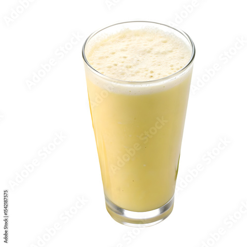 Traditional Indian Lassi Drink in Glass Isolated on White