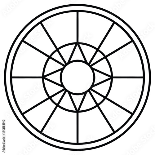 Thin Stroke Icon of a Color Wheel