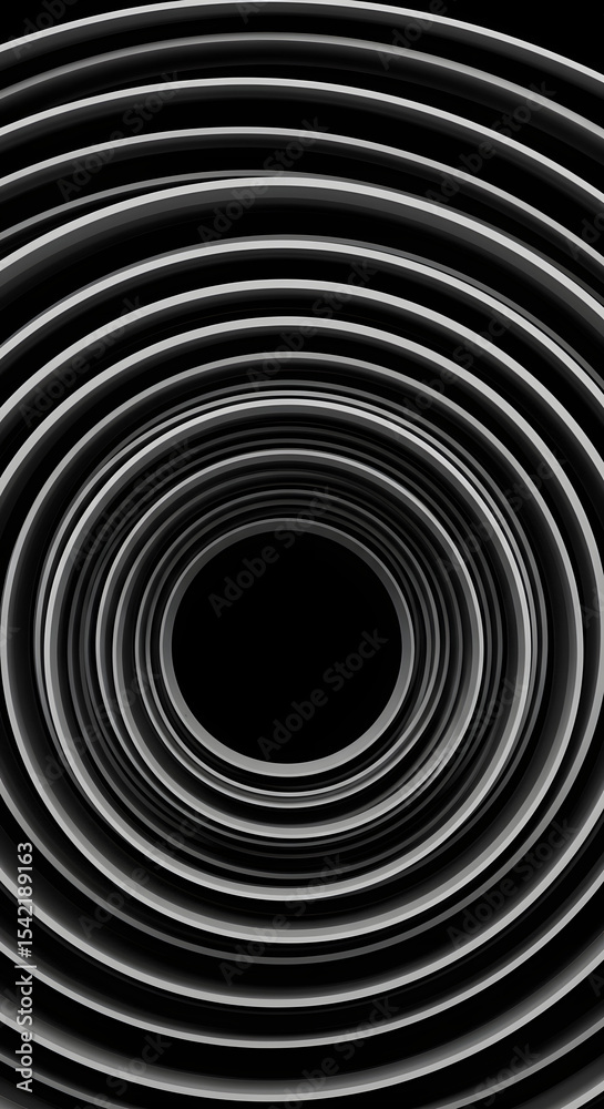 Fototapeta premium Abstract Black and White Concentric Circles Background