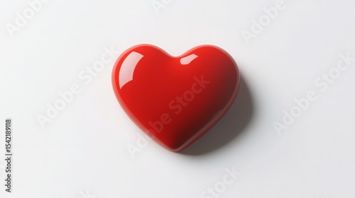 Heart of Midlothian badge 3d icon casting a shadow on a white background, copy space for text
