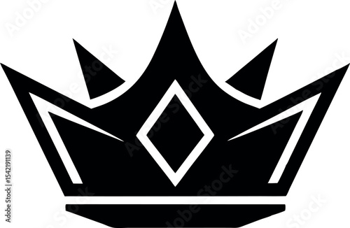 black crown silhouette isolated on black