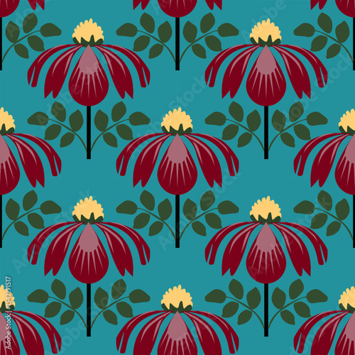 Ikat floral seamless pattern. Embroidery , print striped ornament floral. Texture textile background vector illustration ornate elegant luxury vintage retro style. Hand drawn botanical.